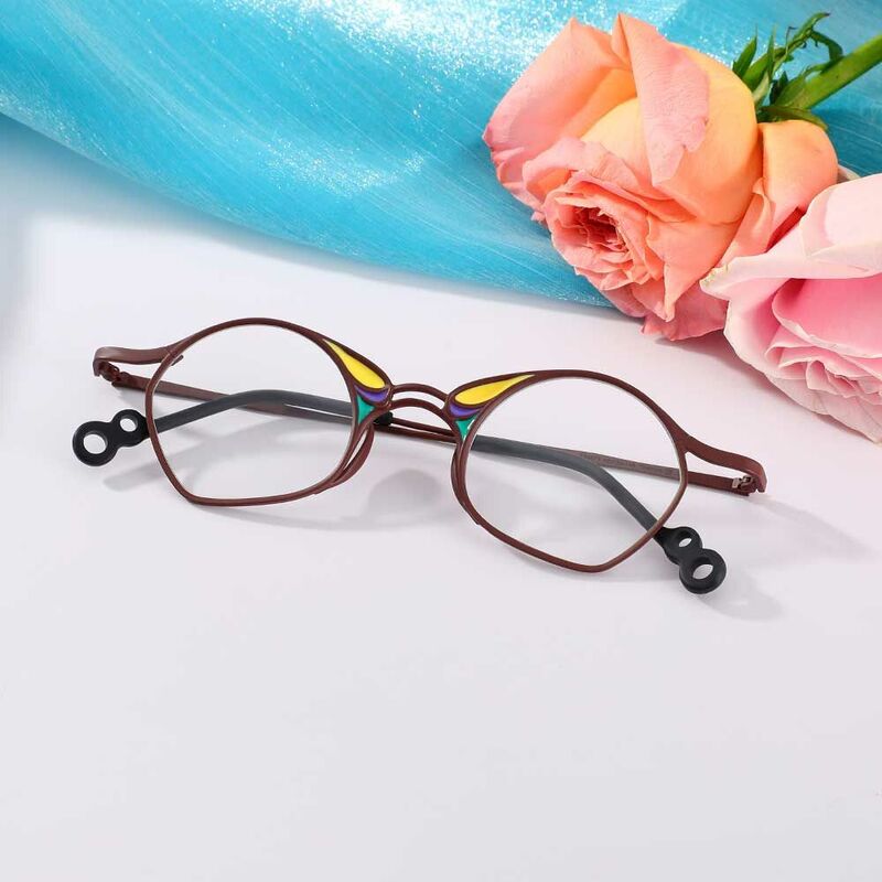Maria Geometric Brown Glasses