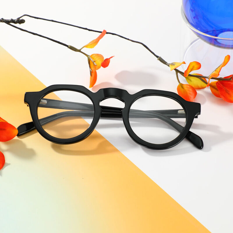 Toland Runde Schwarze Brille
