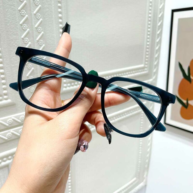 Bertha Square Blue Glasses