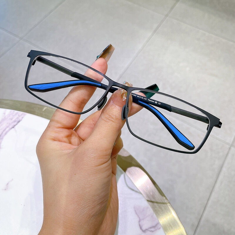 Katharine Rectangle Black Glasses