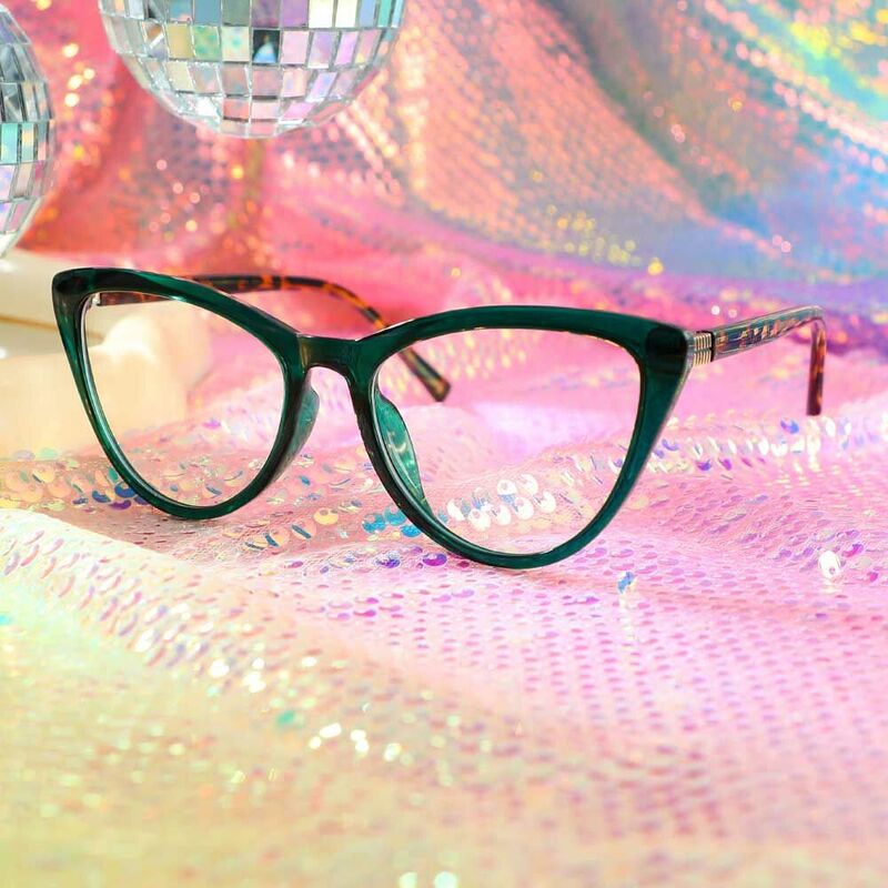 Agatha Cat Eye Green Glasses