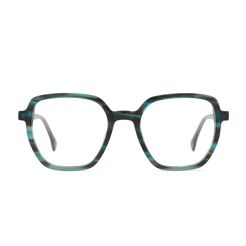 Clarity Geometric Green Glasses