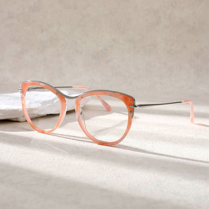 Emily Cat Eye Pink Glasses