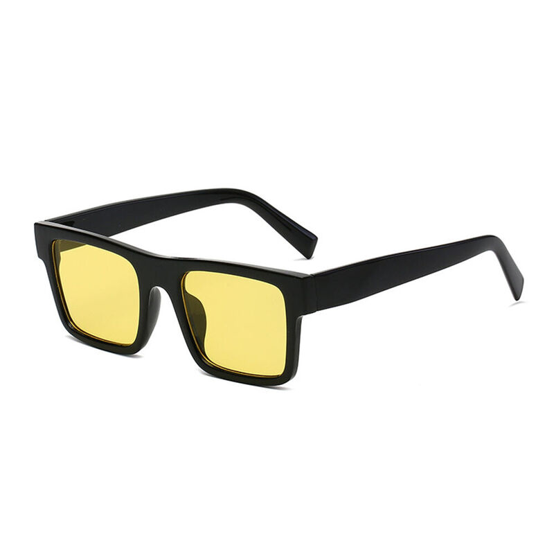Jim Square Black Yellow Sunglasses