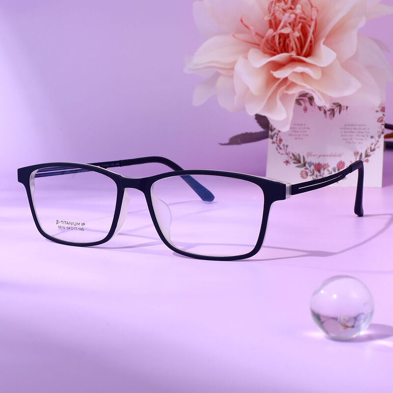 Salome Rectangle Black Transparent Glasses