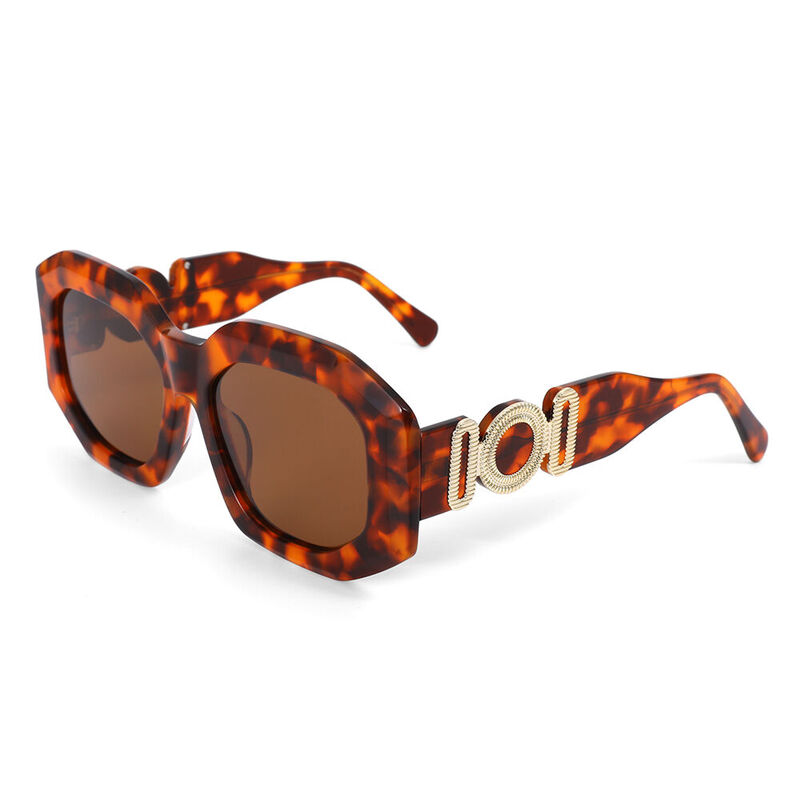 Gail Geometric Tortoise Sunglasses