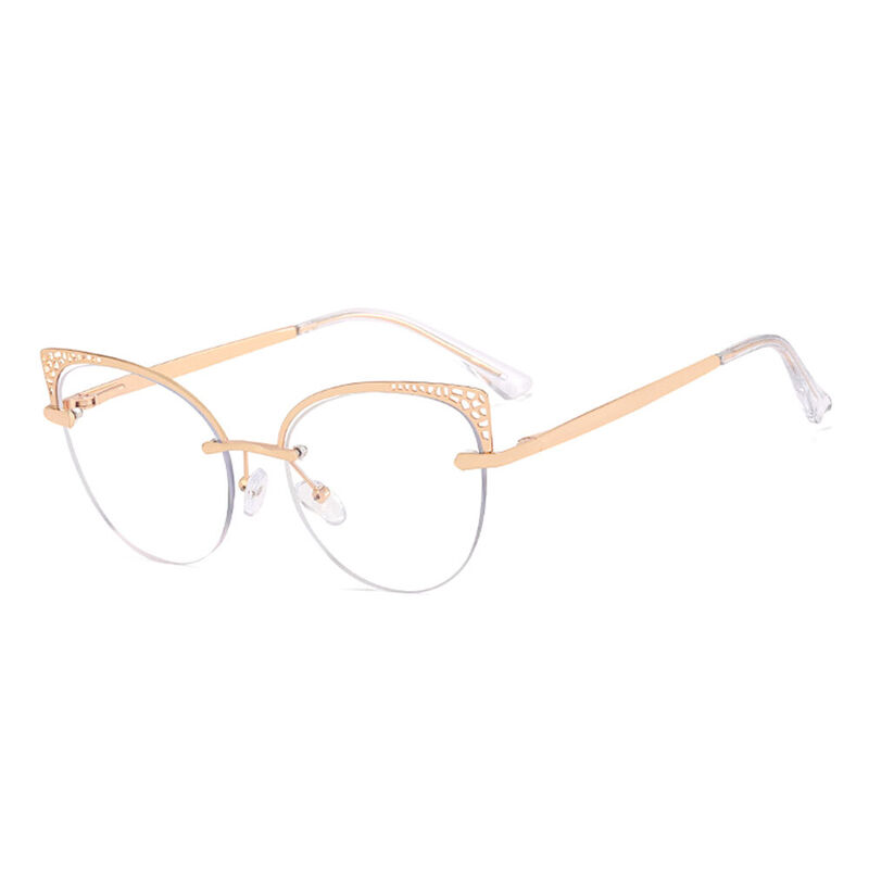 Riana Cat Eye Gold Glasses