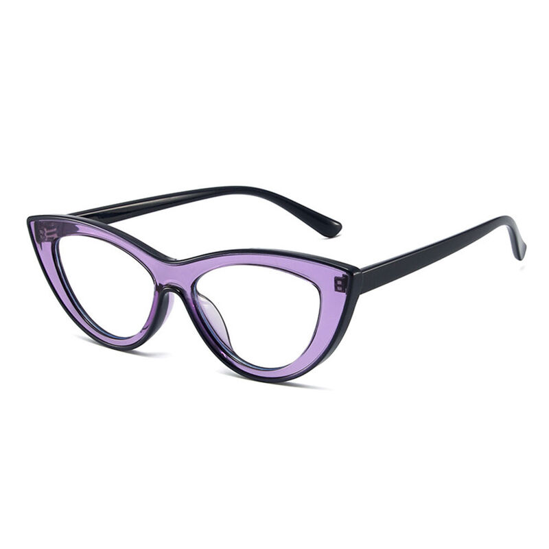 Trista Cat Eye Black Purple Glasses