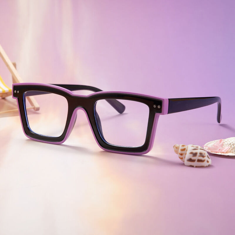 Bronte Quadratische Schwarze Brille