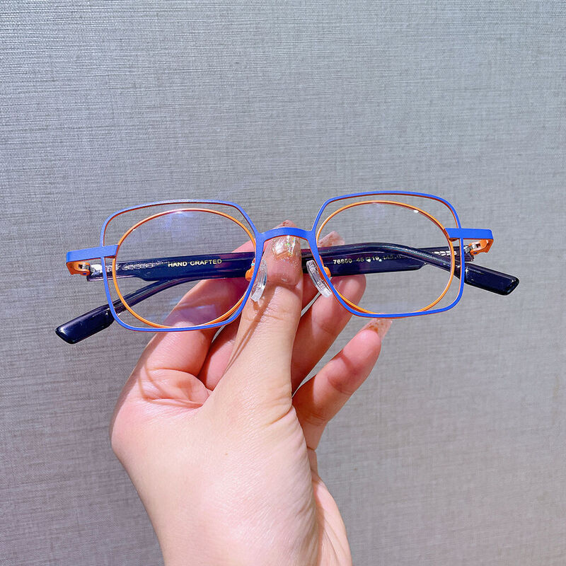 Rachee Geometric Blue Glasses