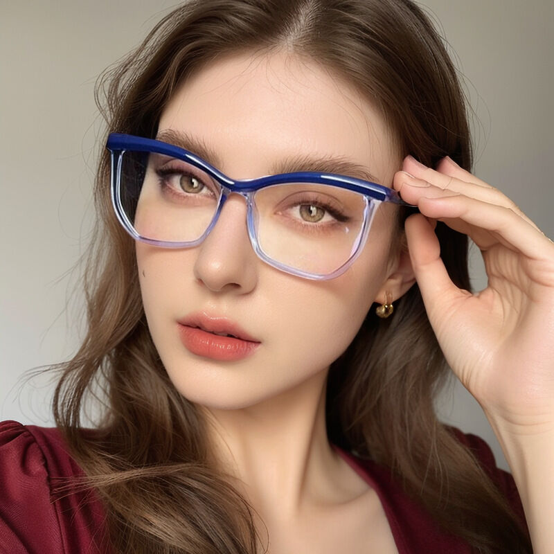 Curme Cat Eye Blaue Brille