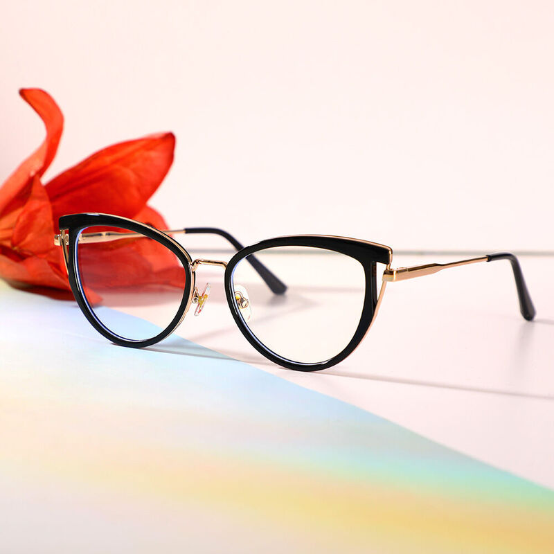 Valentine Cat Eye Black Glasses