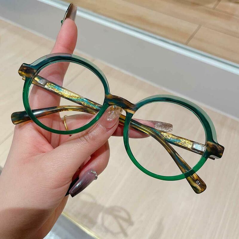 Berg Round Green Glasses