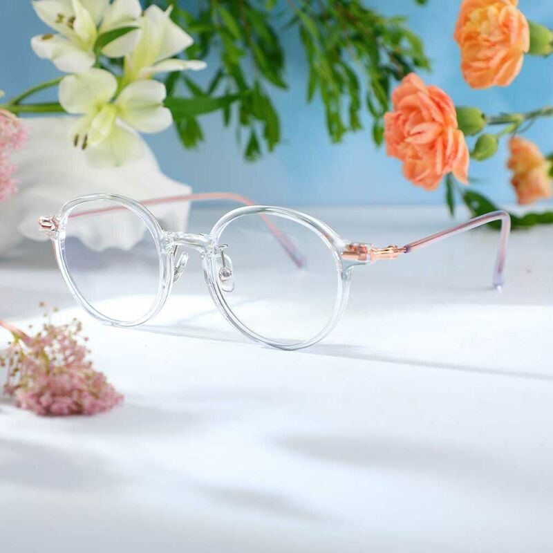 Martina Round Clear Glasses