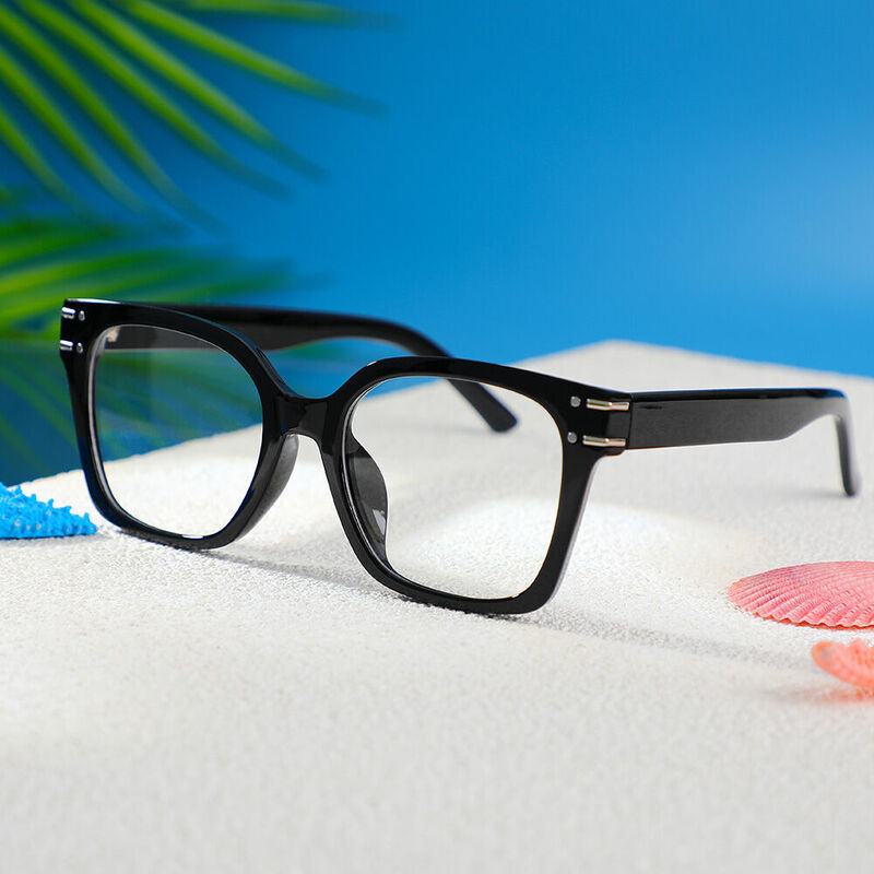 Sharon Square Black Glasses