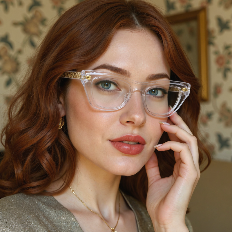 Grantha Cat Eye Clear Glasses