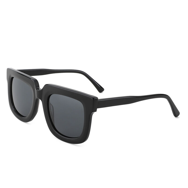 Lacman Square Black Sunglasses