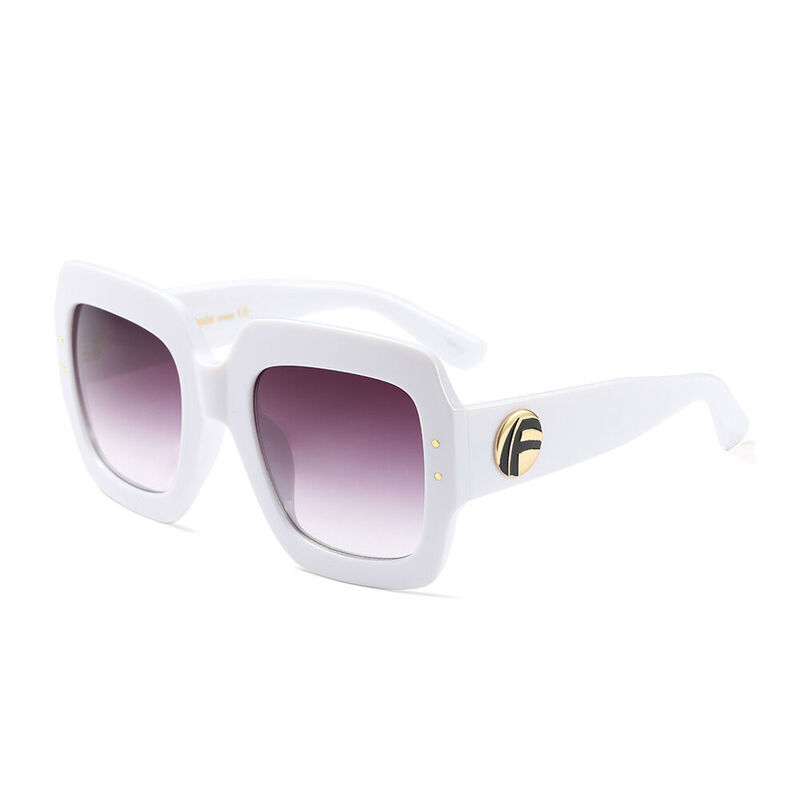 Allson Square White Sunglasses