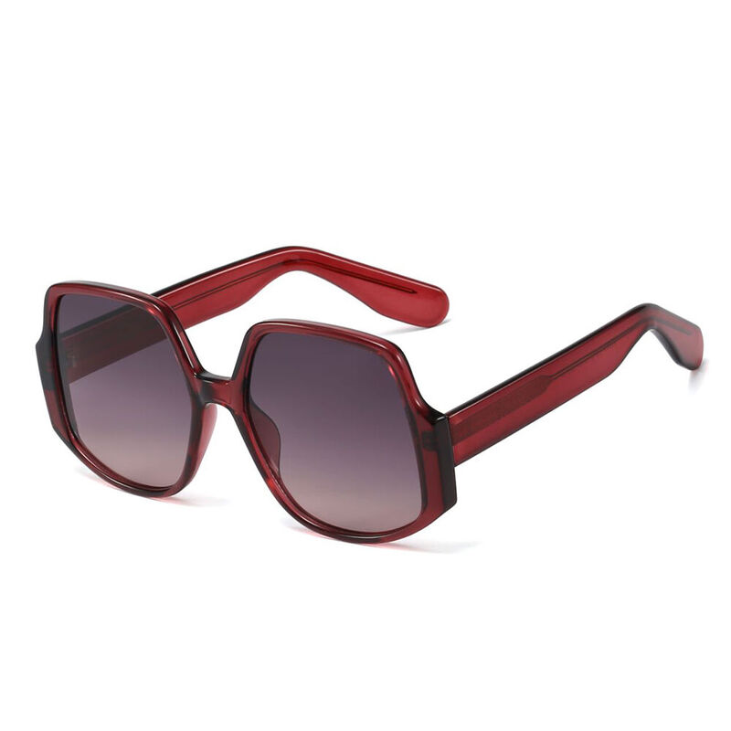 Milo Geometric Red Sunglasses