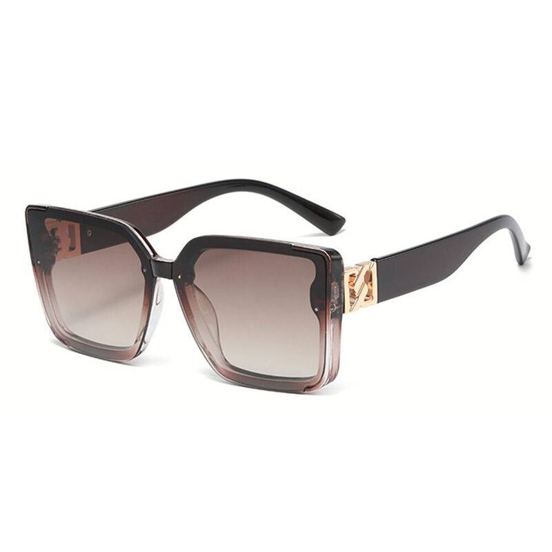 Angelica Square Brown Sunglasses