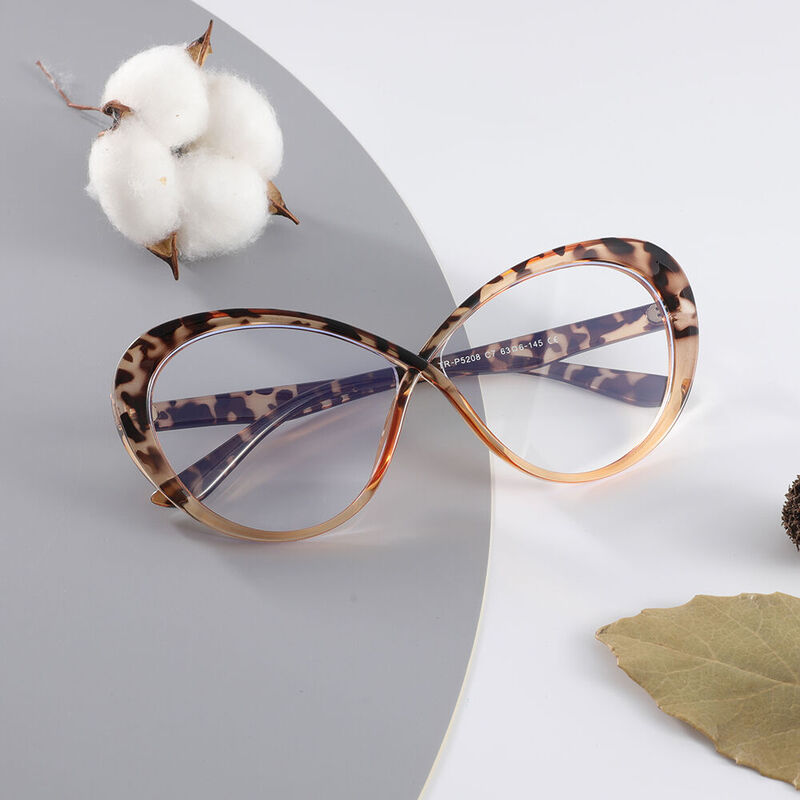 Reece Cat Eye Leopard Glasses