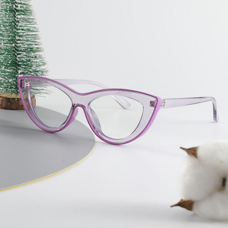 Trista Cat Eye Purple Glasses