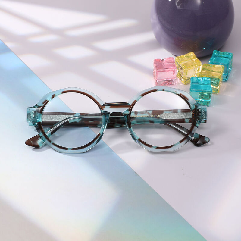 Mure Round Blue Glasses