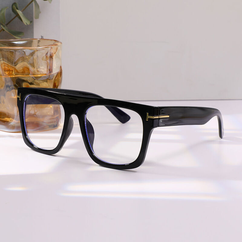 Vibrant Square Black Glasses