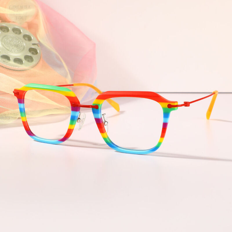 Zechariah Square Rainbow Glasses
