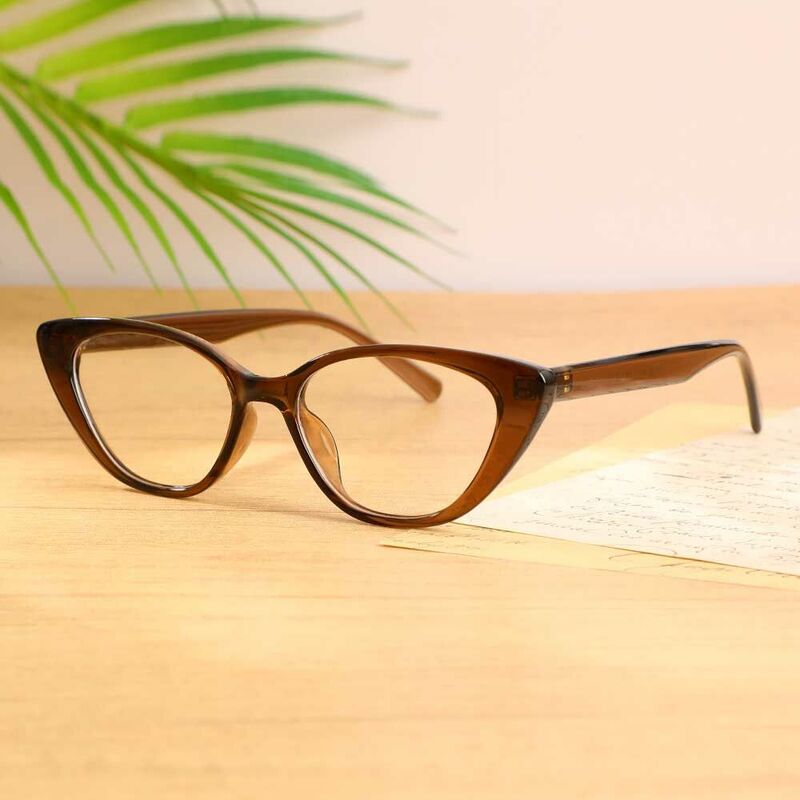 Tabitha Cat Eye Brown Glasses