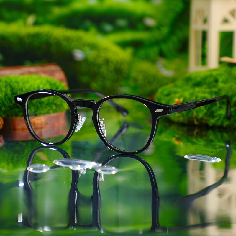 Maxine Round Black Glasses