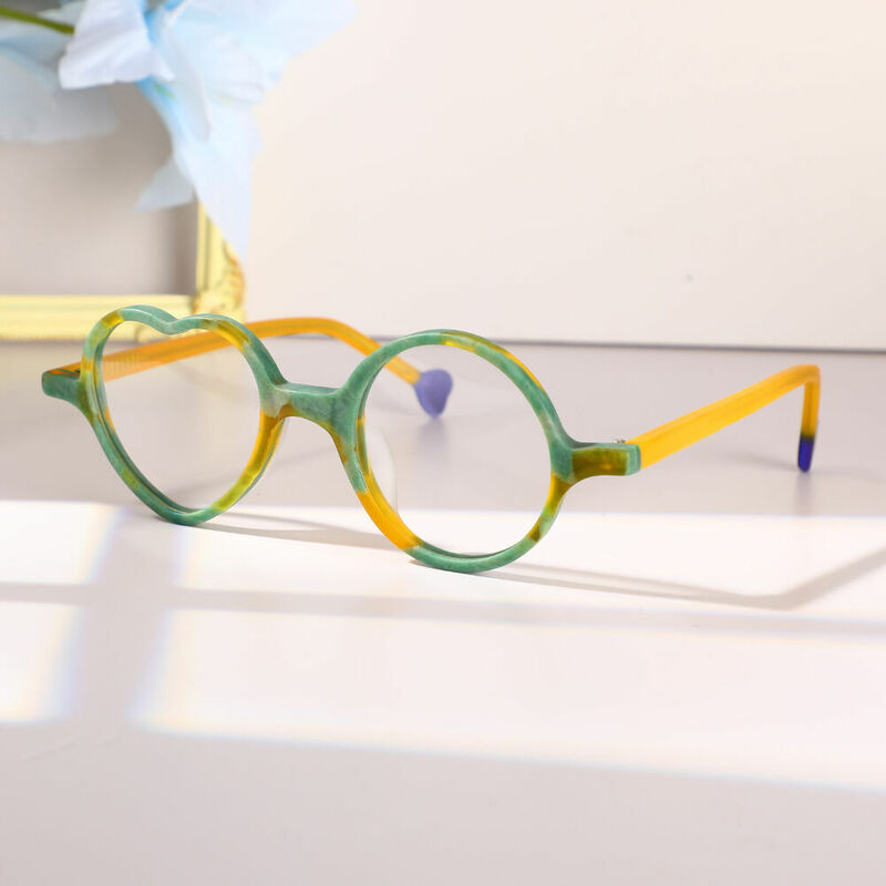 Jeremy Round Green Glasses