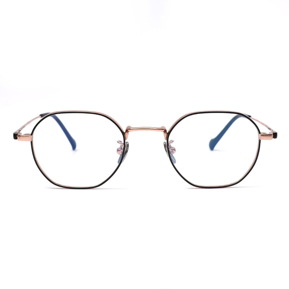 Catheri Geometric Black Gold Glasses