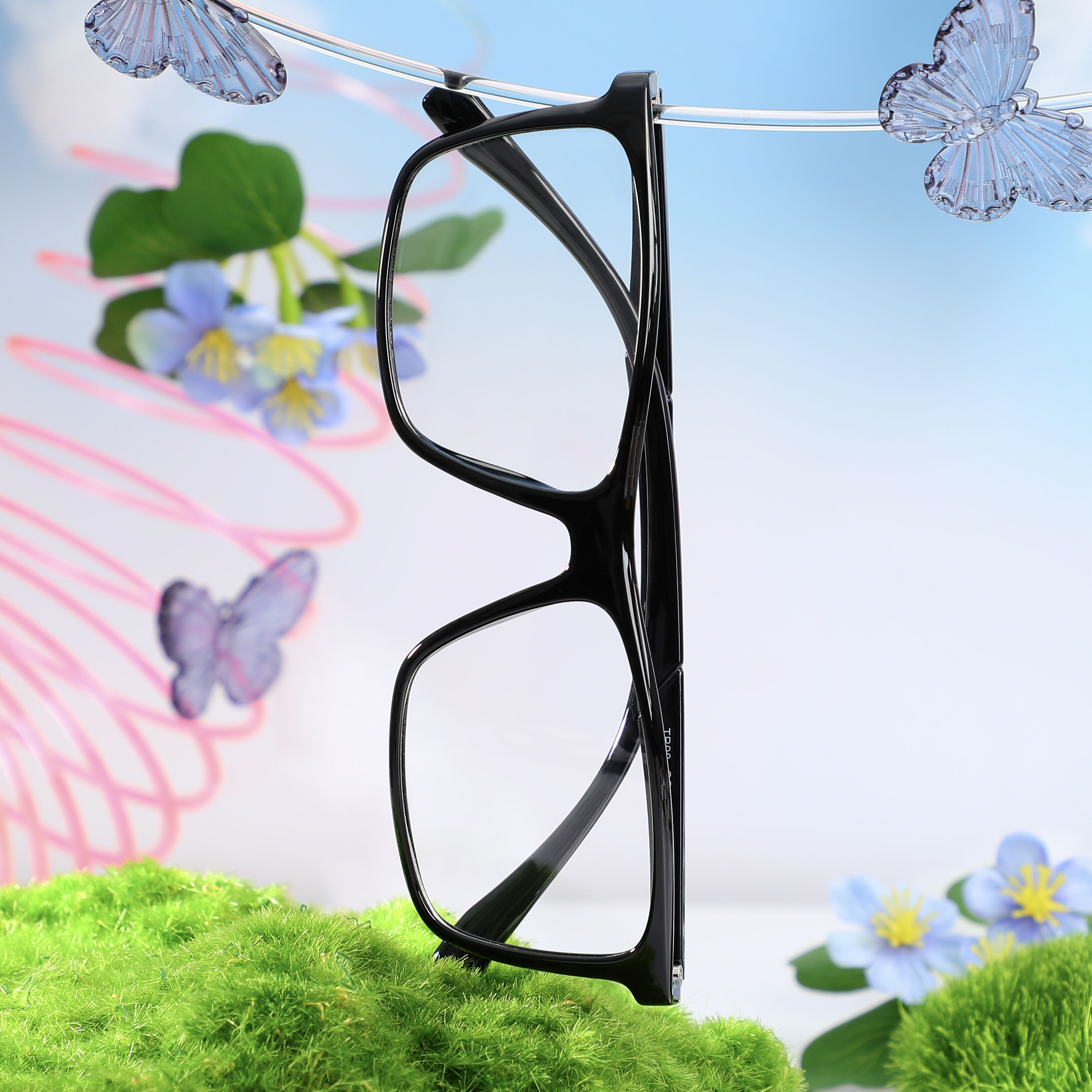 Phyllis Rechteckige Schwarze Braune Brille