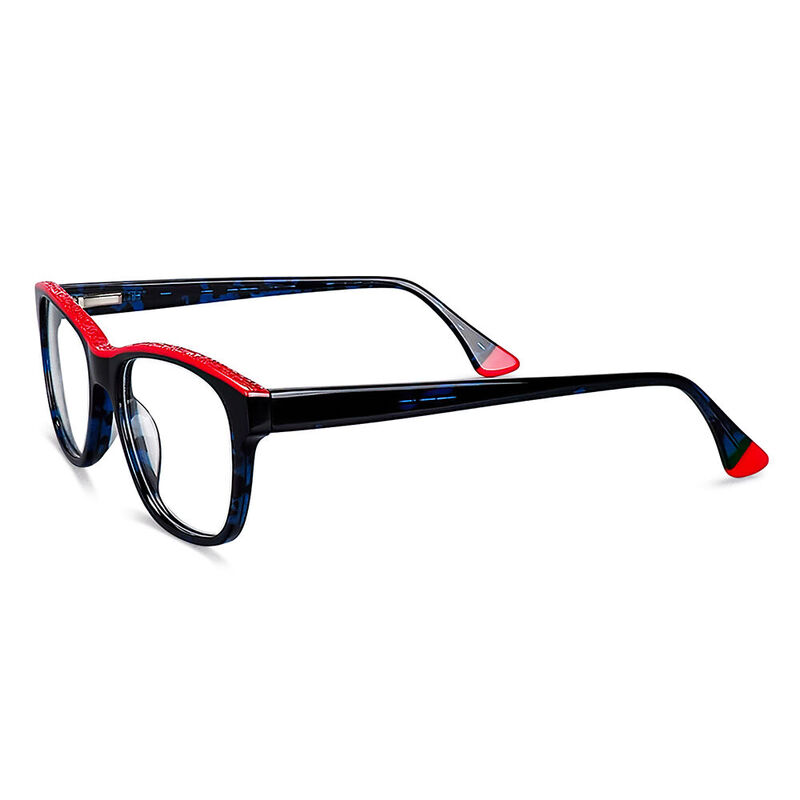 Andrew Rectangle Black Red Glasses