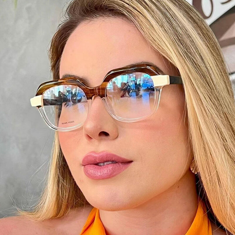 Gemma Geometric Clear Glasses
