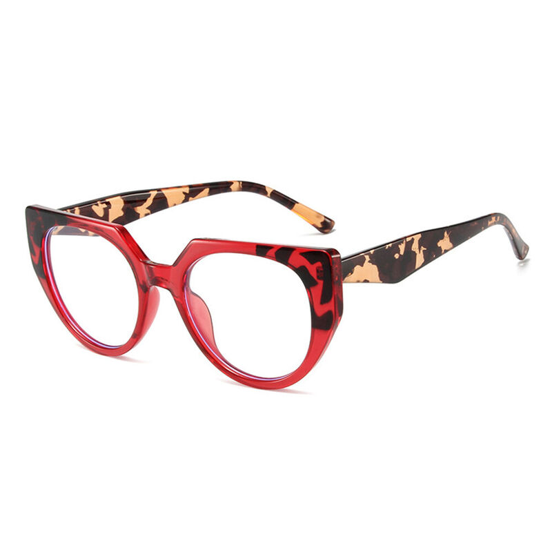 Isaac Cat Eye Red Glasses