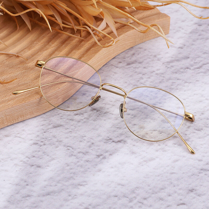 Melville Round Gold Glasses