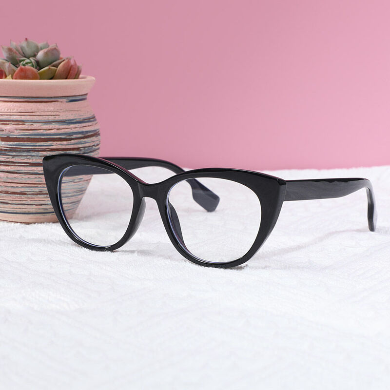 Ted Cat Eye Black Glasses