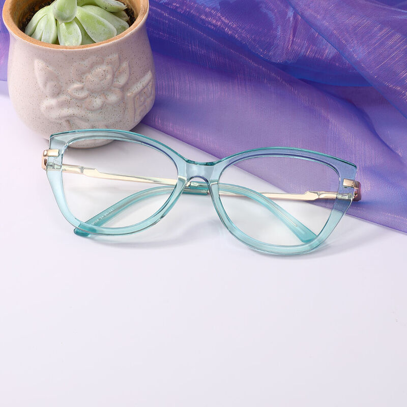 Isa Cat Eye Blue Glasses