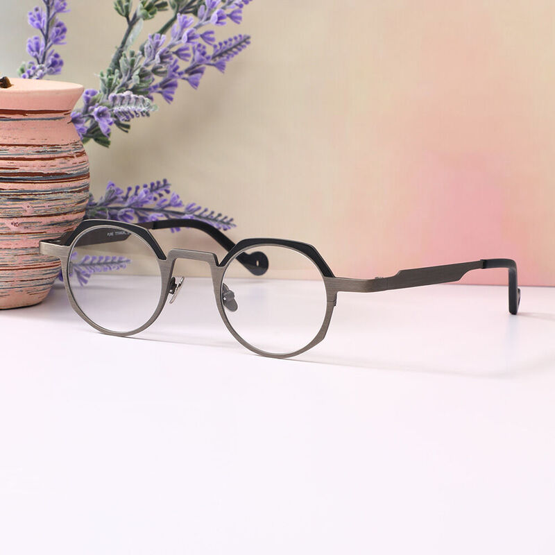 Vigee Geometric Gray Glasses