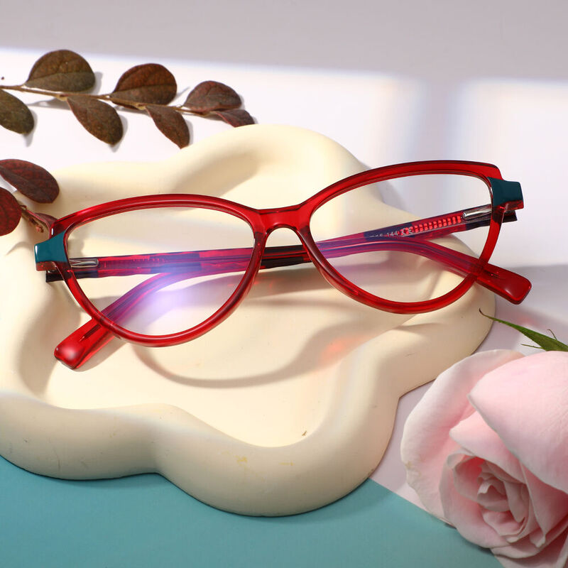 Pansy Cat Eye Red Glasses