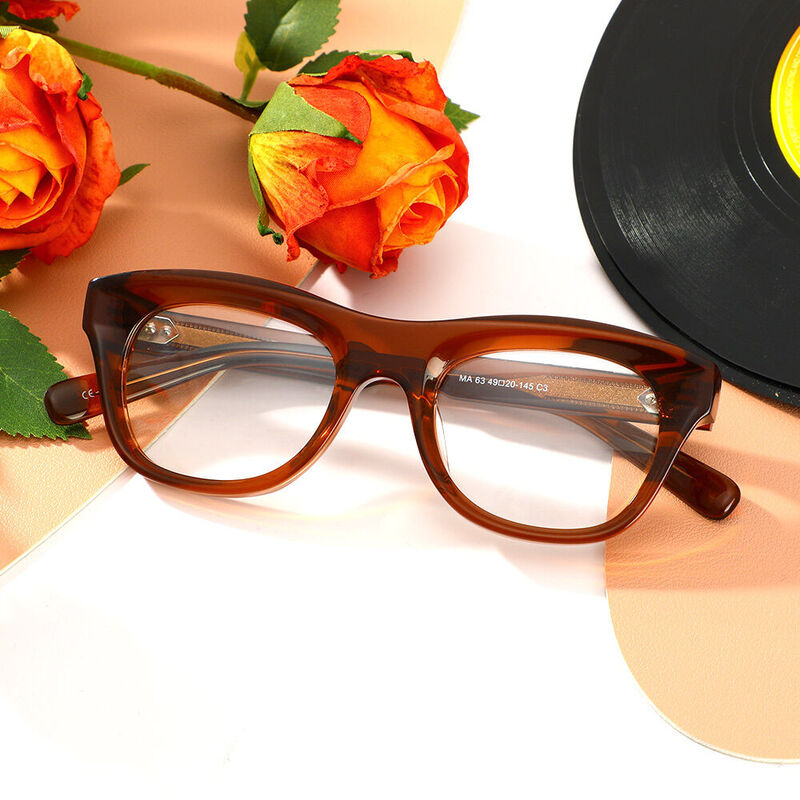 Raleign Square Brown Glasses