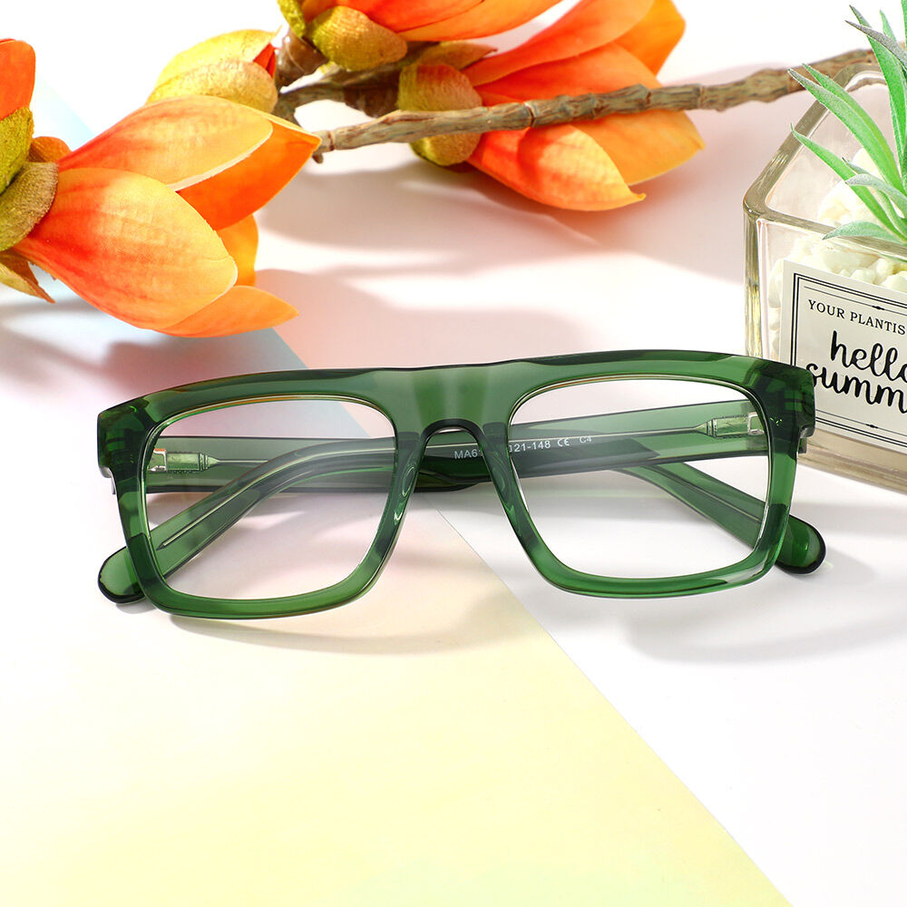 Theresa Aviator Green Glasses