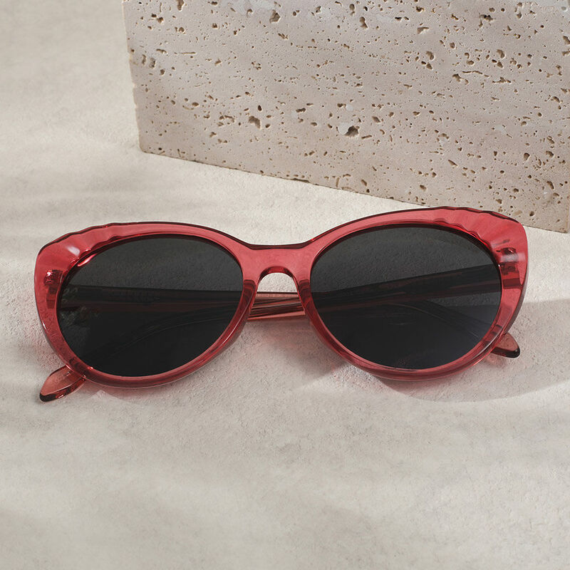 Kattie Cat Eye Red Sunglasses