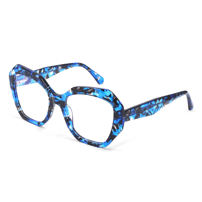 Tim Geometric Blue Glasses