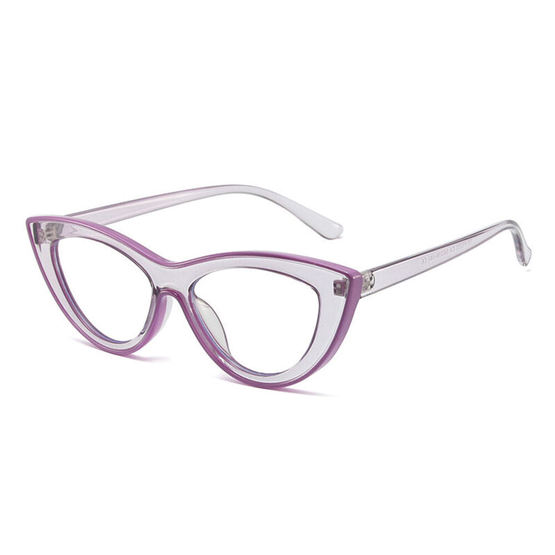 Trista Cat Eye Purple Glasses