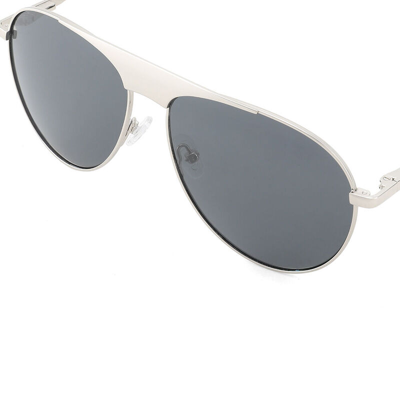 Flying Wing Aviator Silver Sunglasses