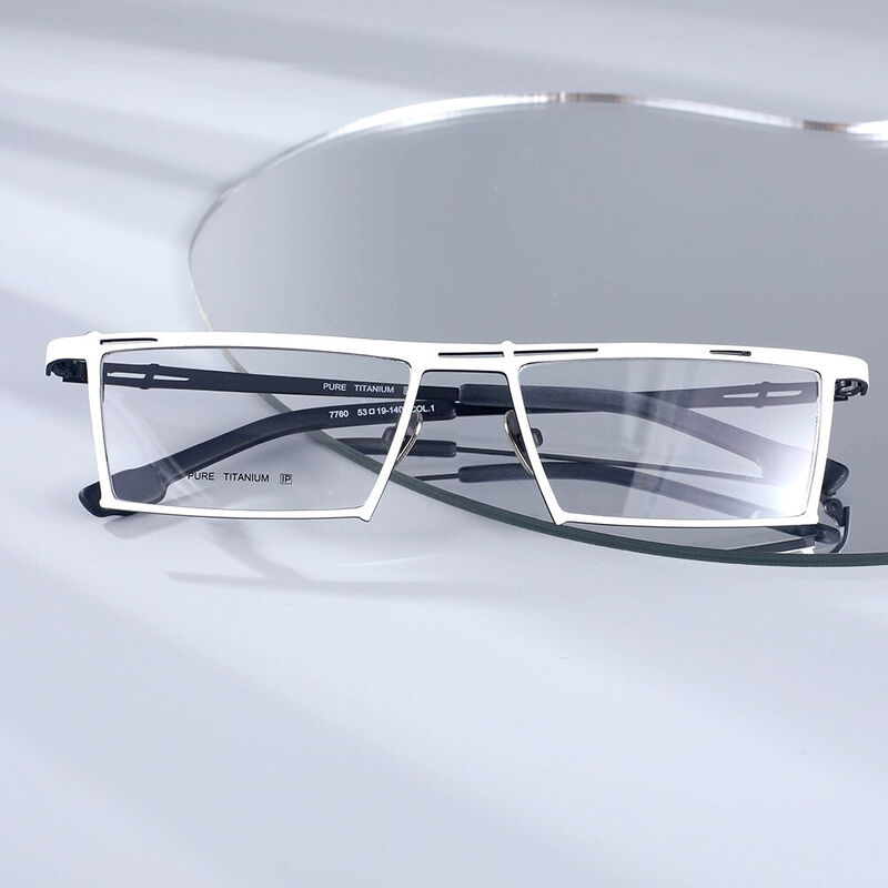 Wit Rectangle White Glasses