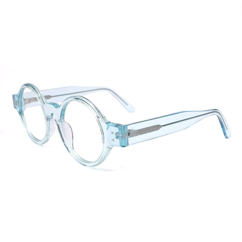 Viviam Round Blue Glasses